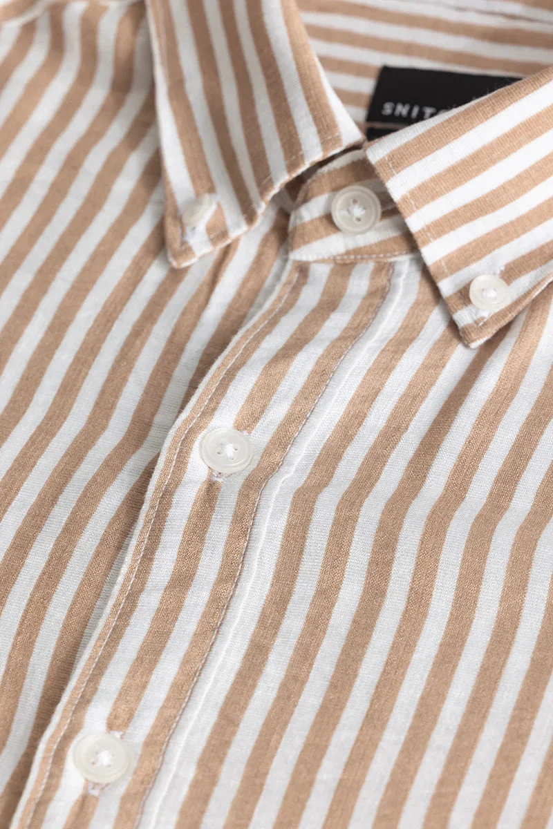 SNITCH Stripehaven Beige Striped Shirt
